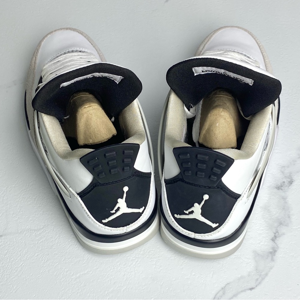 Jordan 4 Retro Military Black -Men’s White and Black Air Jordan Sneakers - Picture 10 of 10